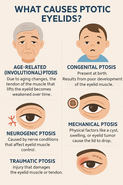 Understanding Ptotic Or Sagging Eyelids: Causes And Treatment Options by Dr Guy Watts