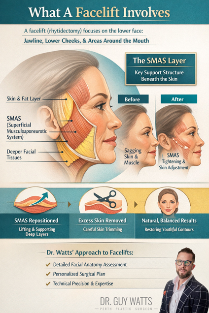 Facelift And Neck Lift Combined When It Makes Sense And Why by Dr Guy Watts Infographics