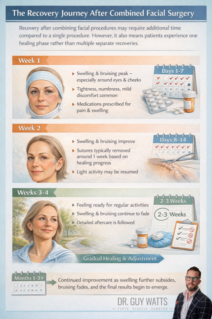 The Recovery Journey After Combined Facial Surgery by Dr Guy Watts