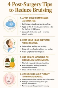 4 Post-Surgery Tips to Reduce Bruising - Infographics by Dr Guy Watts