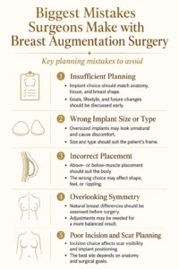 Biggest Mistakes Surgeons Make with Breast Augmentation Surgery - Infographics by Dr Guy Watts