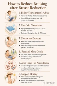 How to Reduce Bruising after Breast Reduction - Infographics by Dr Guy Watts