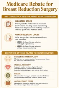 Medicare Rebate for Breast Reduction Surgery - Infographics by Dr Guy Watas