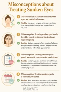 Misconceptions about Treating Sunken Eyes - Infographics by Dr Guy Watts
