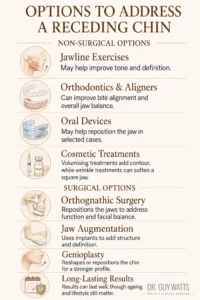Options to Address a Receding Chin - Infographics by Dr Guy Watts