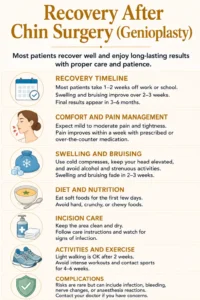 Recovery after Chin Surgery (Genioplasty) - Infographics by Dr Guy Watts