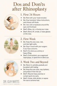 Recovery after Nose Surgery - Infographics by Dr Guy Watts