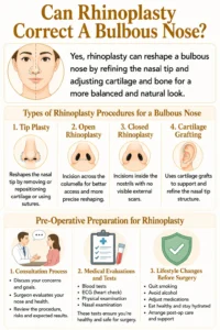 Rhinoplasty for a Bulbous Nose - Infographics by Dr Guy Watts