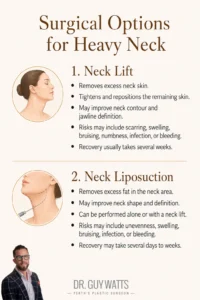 Surgical Options for Heavy Neck - Infographics by Dr Guy Watts