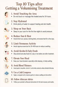 Top 10 Tips after Getting a Volumising Treatment - Infographics by Dr Guy Watts