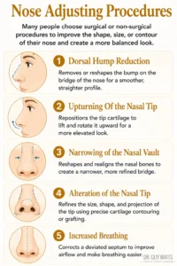 Top 5 ways to Alter Your Nose - Infographics by Dr Guy Watts