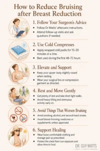 How to Reduce Bruising after Breast Reduction - Infographics by Dr Guy Watts
