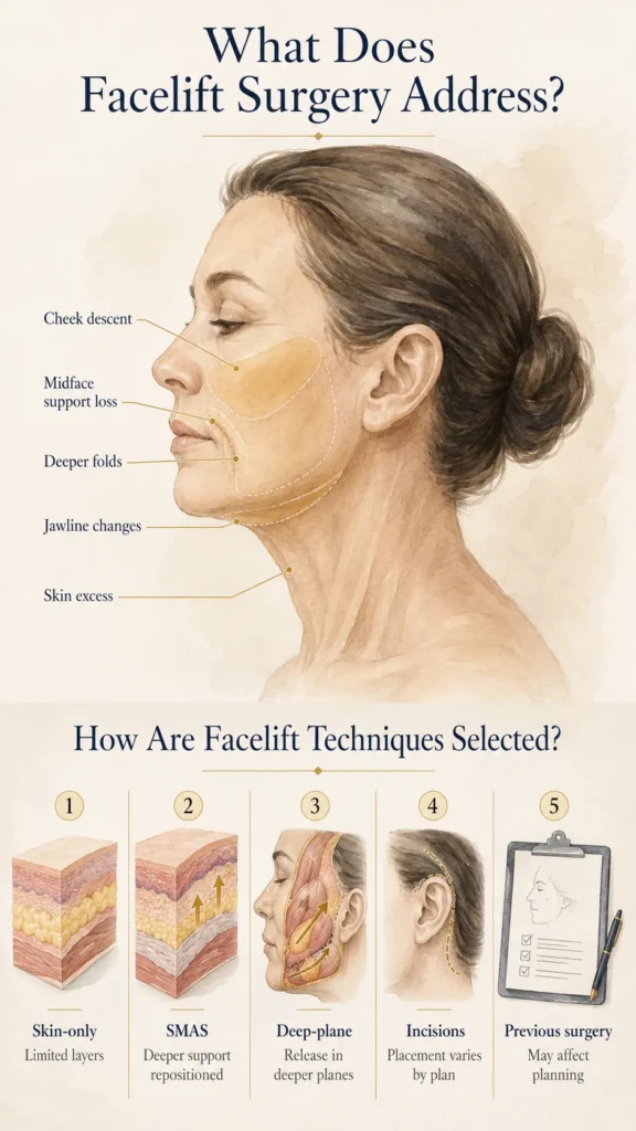 What Does Facelift Surgery Address by Dr Guy Watts